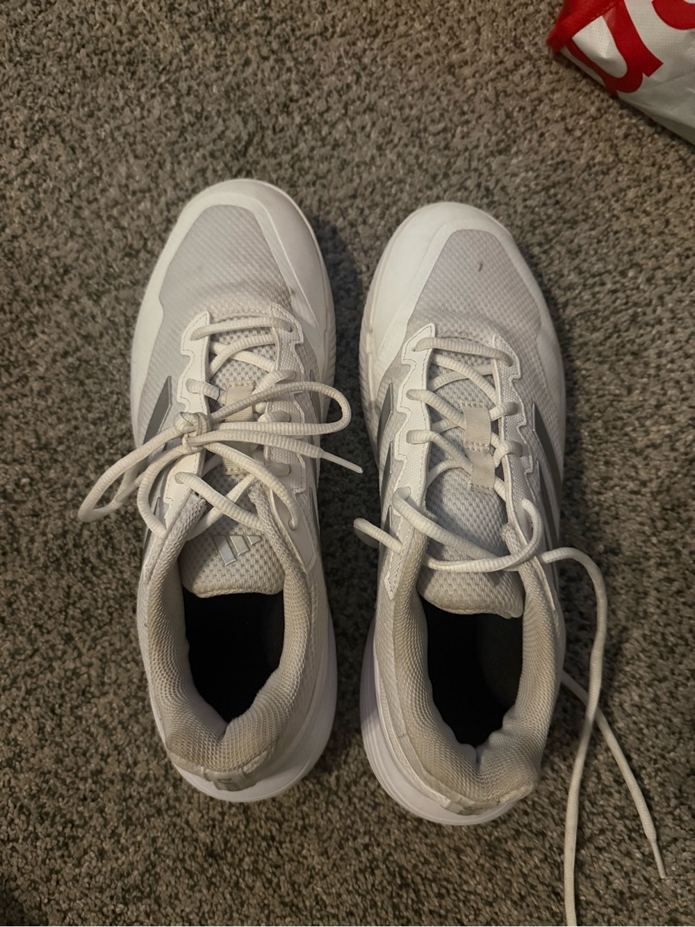 Adidas White Athletic Tennis Sneakers - Lightweight Mesh Trainers